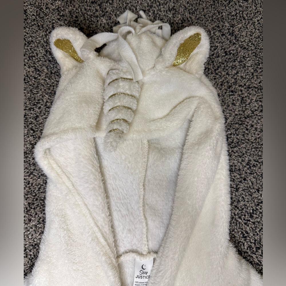 Justice Sleep Unicorn Hoodie, size 7 (014G)